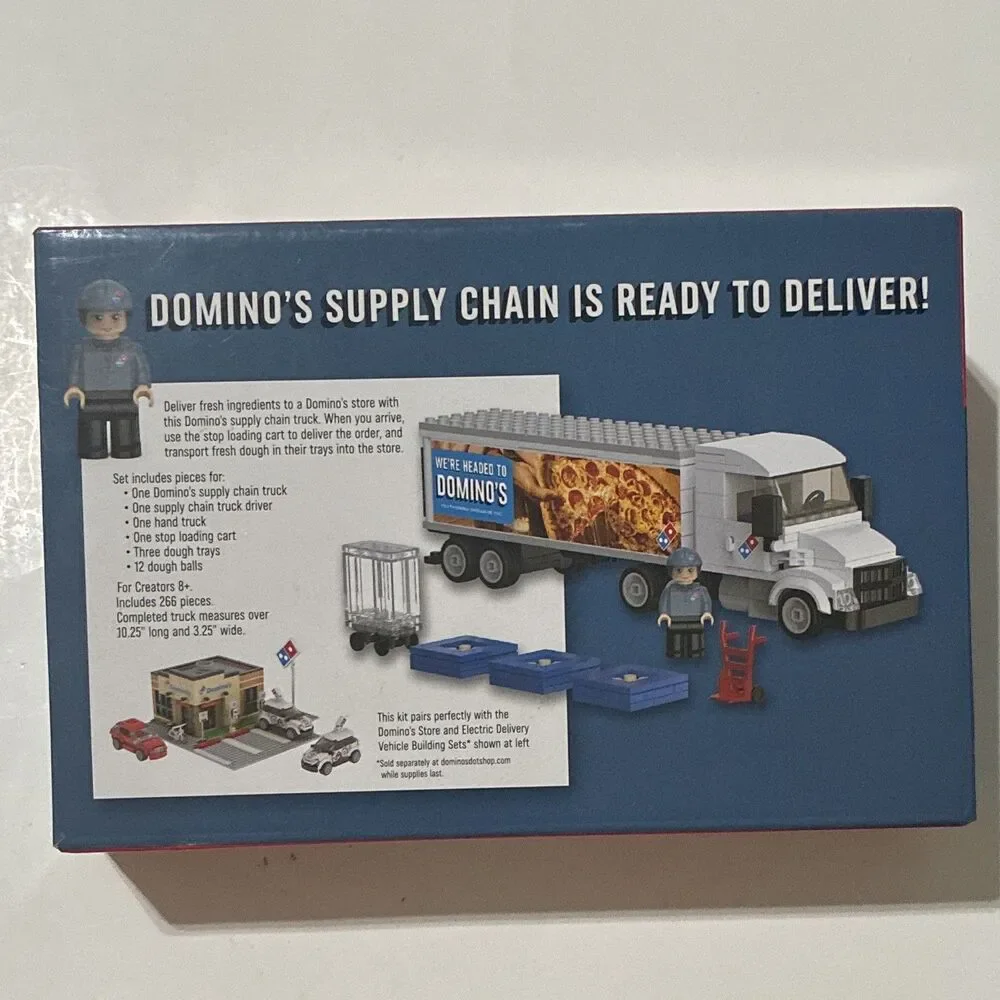 Domino’s Supply Chain Delivery Building Set 266pc Pizza Truck Complete Box